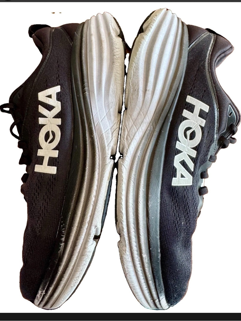 Hoka One One Mens Bondi 8 1123202 BWHT Black Running Shoes Sneakers Size 12.5 D - Picture 4 of 8